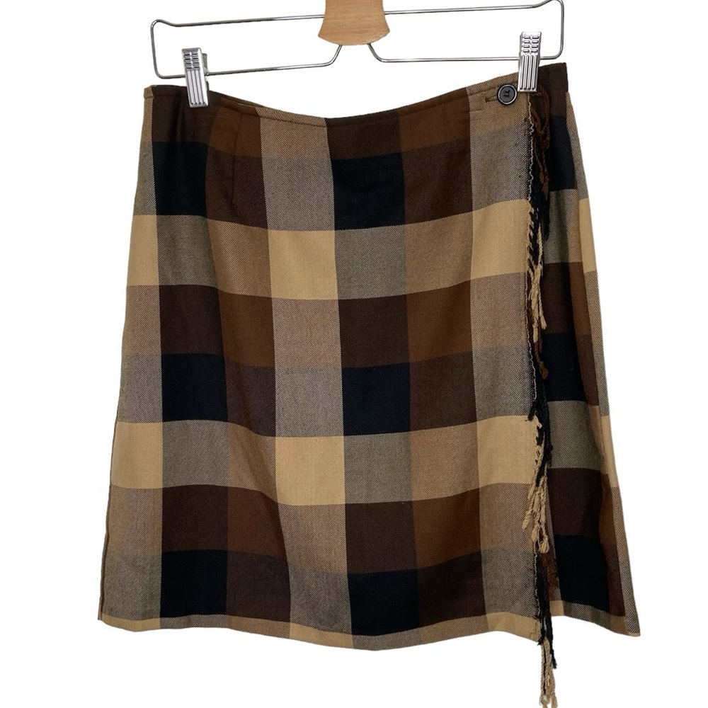 Requirements Vintage Plaid Skirt Faux Wrap